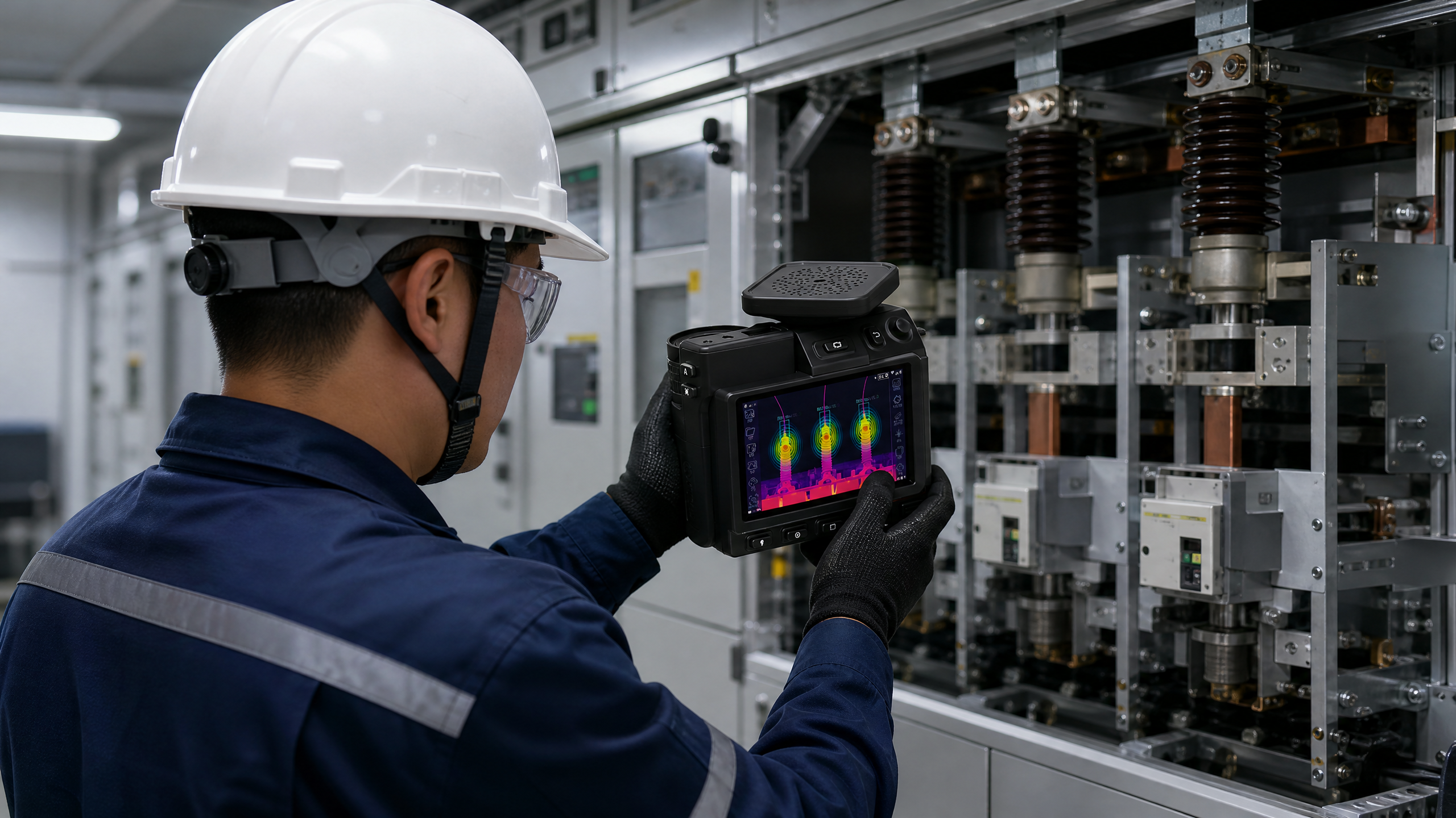 Acoustic imaging partial discharge detection guide