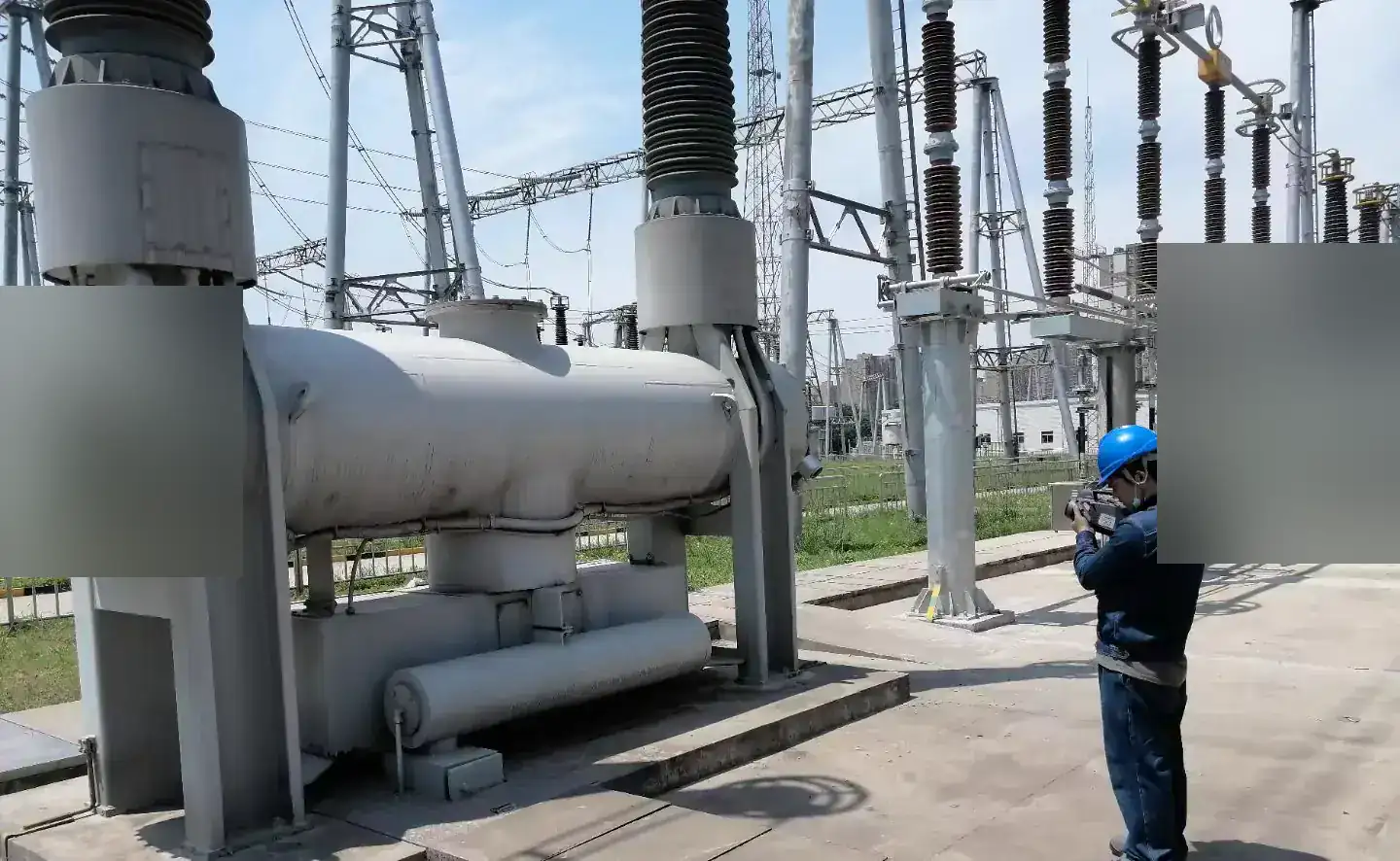 Anonymized substation apparatus viewed during field inspection