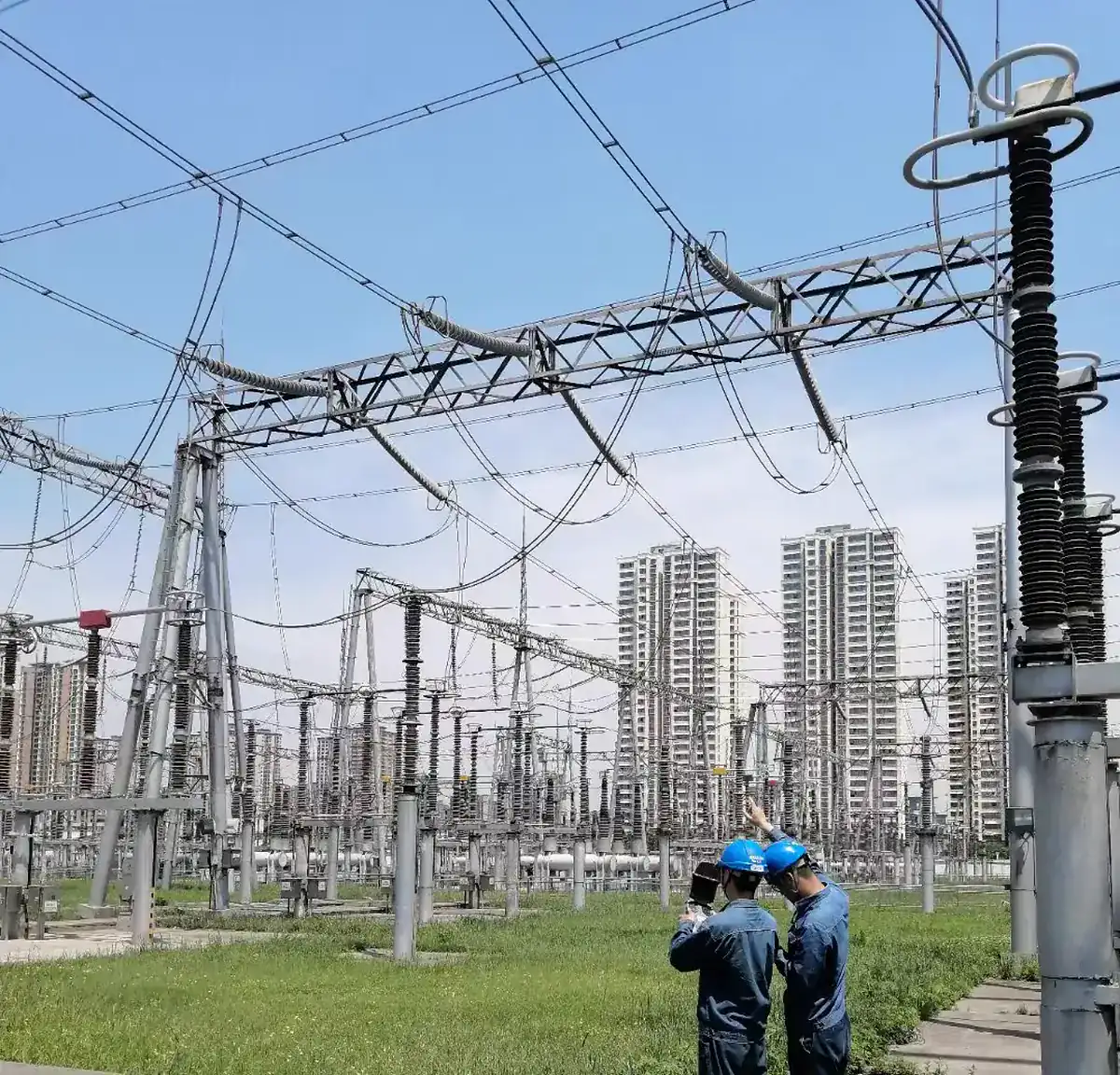 Anonymized outdoor substation inspection area