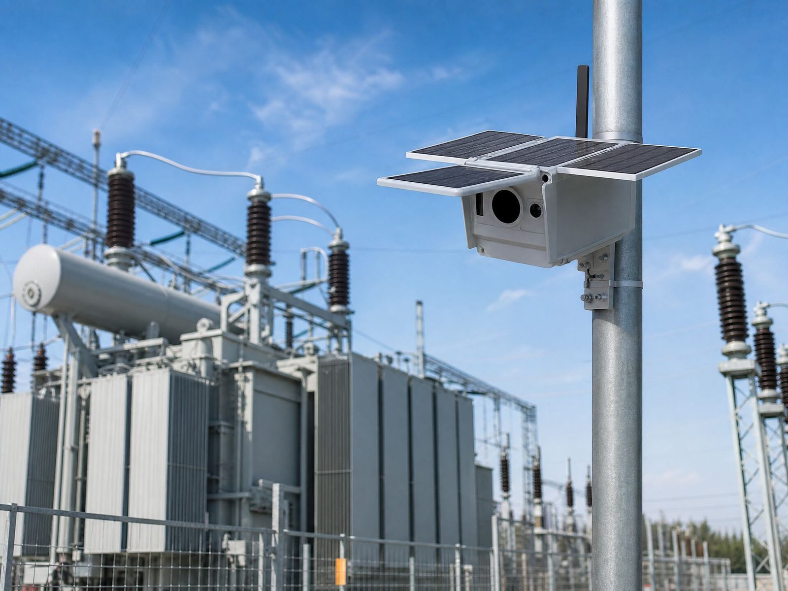 Fixed online thermal camera monitoring substation equipment continuously
