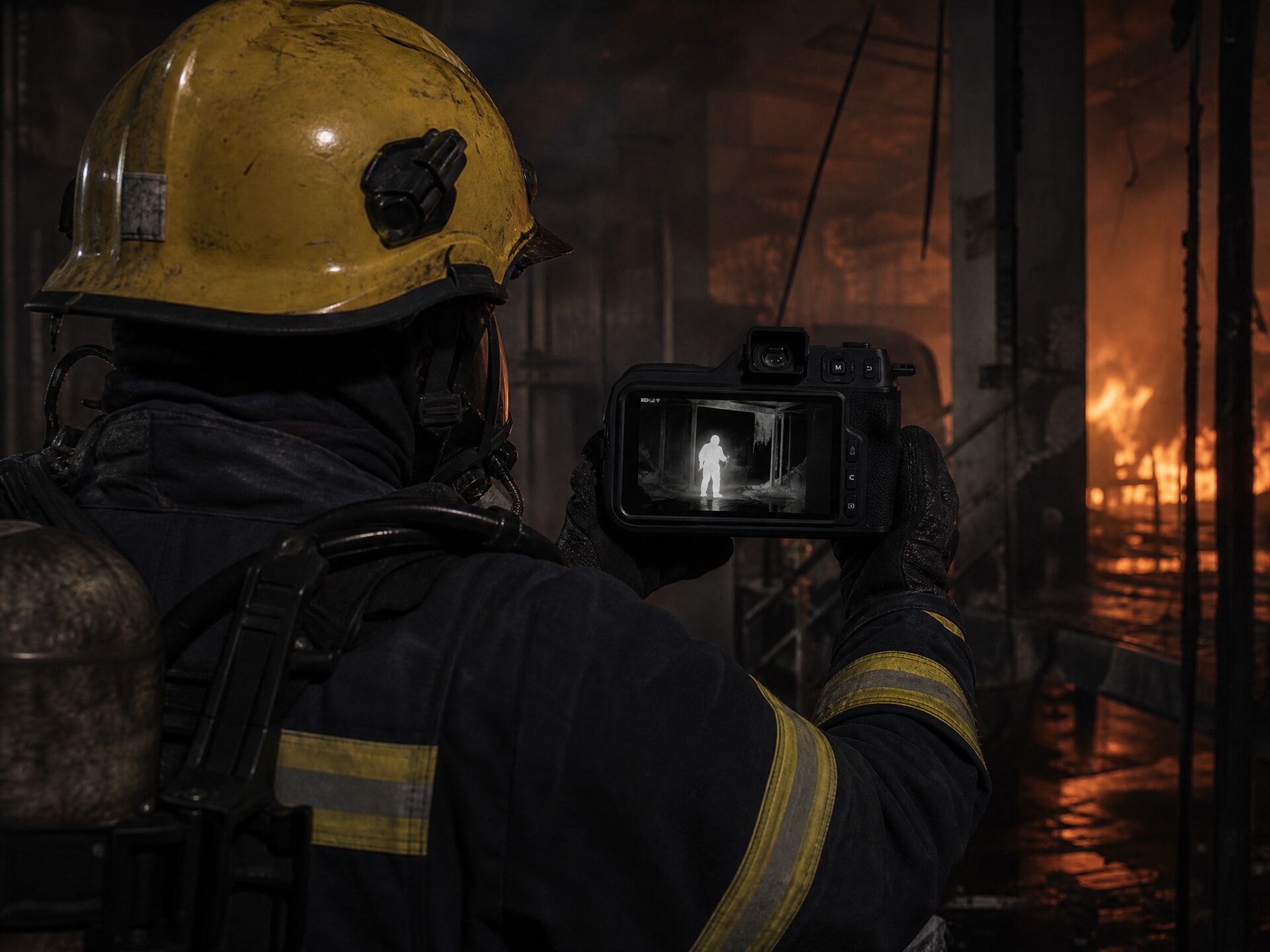Firefighting thermal camera for search and rescue