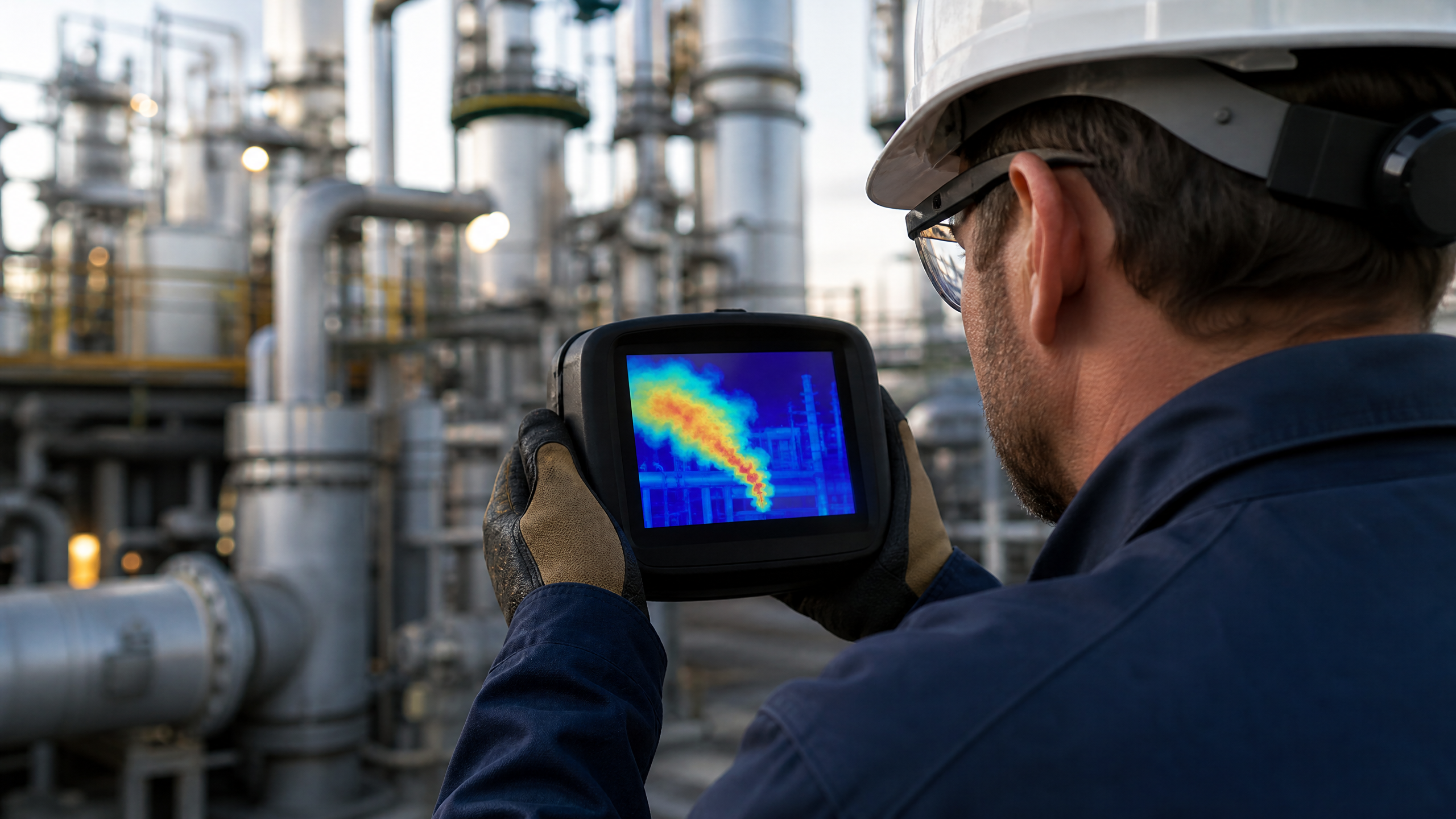 Optical gas imaging camera detection